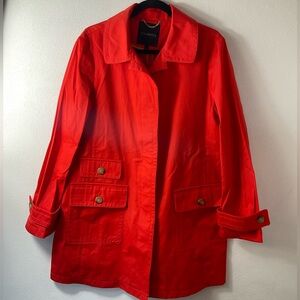 Talbots Orange Trench Coat Jacket Sz 12